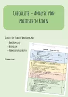 Vorschau - Merkblätter - Checkliste - politische Reden analysieren - Deckblatt