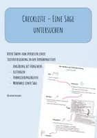 Vorschau - Merkblätter - Checkliste - Eine Sage untersuchen - Deckblatt
