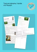 Vorschau - Arbeitsblätter - Vanille Textverständnis & Vanillecrème - Deckblatt