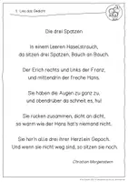 Vorschau - Stundenentwürfe - Lesetraining/Leseförderung - Die drei Spatzen (Klasse 2) - Seite 3