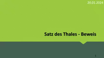 Vorschau - Präsentationen/Tafelbilder - Satz des Thales - Beweis - Seite 1