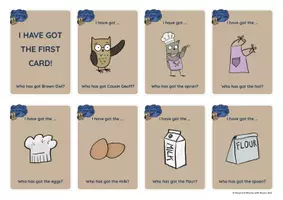 anteprima - Giochi - Brown Owl and the Pancake Mix - I HAVE GOT ... WHO HAS GOT ...?Pancake Mix - I have got who has got - Pagina 1