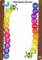 Vista previa - Hojas de trabajo - Numbers Caterpillar Matching Game - Portada