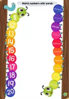 Vista previa - Hojas de trabajo - Numbers Caterpillar Matching Game - página 3