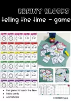 Vorschau - Stationenlernen - BRAINY BLOCKS Game - Telling the Time - Deckblatt