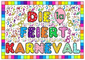 Vorschau - Mal- und Bastelvorlagen - Karneval: Kooperatives Poster (2 Versionen mit Klassennamen) - Seite 3