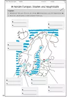 Vorschau - Arbeitsblätter - Staaten und Hauptstädte Nordeuropas - Atlasarbeit - Deckblatt