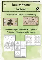 Vorschau - Unterrichtsreihen - Tiere im Winter - Lapbook - Wissenskartei mit QR-Code-Vertonung - Deckblatt