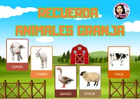 Vista previa - Juegos / Gamificación - RECUERDA ANIMALES GRANJA - MEMORIA - VOCABULARIO - LECTOESCRITURA - Portada