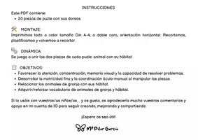 Vista previa - Juegos / Gamificación - PUZLES HÁBITAT ANIMALES GRANJA - página 2