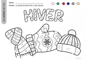 Aperçu - Feuilles d'exercices - Coloriages magiques : HIVER ❄️ - Page 1