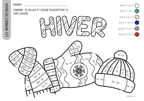 Aperçu - Feuilles d'exercices - Coloriages magiques : HIVER ❄️ - Page 2