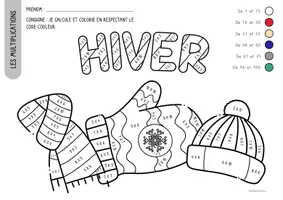 Aperçu - Feuilles d'exercices - Coloriages magiques : HIVER ❄️ - Page 3