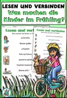 Vorschau - Arbeitsblätter - Lesen und verbinden "Was machen die Kinder im Frühling?" DaZ / DaF / Deutsch - Deckblatt