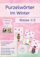 Vorschau - Aufgabenkarten - Purzelwörter - Wörter aus Buchstaben bilden - Kostüme, Fasching, Karneval - Deckblatt