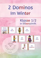 Vorschau - Spiele - Kostüme - 2 Dominos in Silbenschrift - Karneval, Fasching - Deckblatt