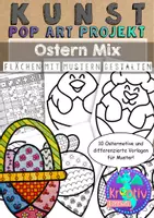 Vorschau - Arbeitsblätter - Pop Art Ostern Mix Malvorlagen - Deckblatt