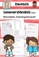 Vorschau - Arbeitsblätter - Fasching | Karneval | Lesen und verstehen | Leseverstehen | Leseverständnis | Deutsch - Deckblatt