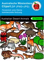 Vorschau - Poster - Wüstentiere Clipart Grafiken, Tiere Australiens - Deckblatt