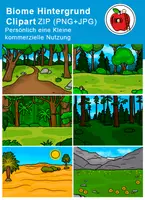 Vorschau - Poster - Biome Hintergründe Clipart, Wald, Wüste, Tundra - Deckblatt