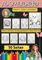 Vorschau - Mal- und Bastelvorlagen - Ausmalbilder Ostern, Hasen und Küken mit Sprüche | Klasse 1 bis 4 - Seite 2