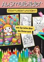 Vorschau - Mal- und Bastelvorlagen - Ausmalbilder Ostern, Hasen und Küken mit Sprüche | Klasse 1 bis 4 - Deckblatt