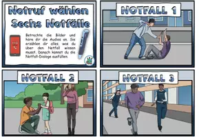 Vorschau - Arbeitsblätter - AnybookPro Material: Den Notruf wählen - Deckblatt