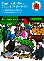 Vorschau - Poster - Regenwald-Tiere Clipart grafiken - Deckblatt