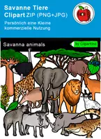 Vorschau - Poster - Savanne Tiere Clipart Grafiken, Afrikanische Tiere - Deckblatt