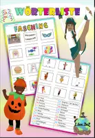 Vorschau - Arbeitsblätter - AnybookPro Material: Wörterliste Fasching - Deckblatt
