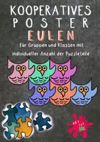 Vorschau - Mal- und Bastelvorlagen - Kooperatives Poster EULEN / WALD - für Gruppen und Klassen mit individueller Anzahl der Puzzleteile / Parkettierung - Deckblatt