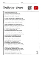 Aperçu - Feuilles d'exercices - Tim Burton’s Short Film “Vincent” vs. Edgar Allan Poe’s “the Raven” (anglais) - Page 1