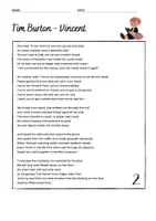 Aperçu - Feuilles d'exercices - Tim Burton’s Short Film “Vincent” vs. Edgar Allan Poe’s “the Raven” (anglais) - Page 2