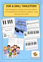 Vorschau - Arbeitsblätter - Dur & Moll Tonleitern Übungsheft inkl. Lösung - Deckblatt