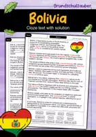 Vorschau - Arbeitsblätter - Bolivia - Cloze with solution - Countries (English) - Deckblatt