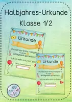 Vorschau - Arbeitsblätter - Halbjahres-Urkunde_Klasse 1/2 - Deckblatt
