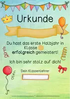 Vorschau - Arbeitsblätter - Halbjahres-Urkunde_Klasse 1/2 - Seite 2