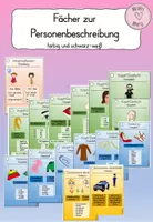 Vorschau - Fördermaterial/Inklusion - Personenbeschreibung: Fächer (farbig und schwarz-weiß) - Deckblatt