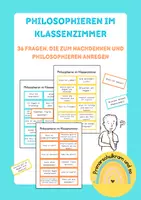 Vorschau - Aufgabenkarten - Philosophische Fragen - 36 Fragen auf Karteikarten - Deckblatt