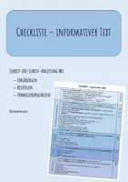 Vorschau - Merkblätter - Checkliste - informativer Text - Deckblatt