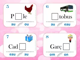 Aperçu - Jeux - Les sons amoureux - 24 cartes à choix / FRENCH Phonics / Sounds - Page 2