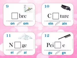 Aperçu - Jeux - Les sons amoureux - 24 cartes à choix / FRENCH Phonics / Sounds - Page 3
