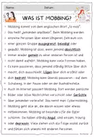 Vorschau - Arbeitsblätter - Text der Woche - MOBBING / Lesetext / Lesekonferenz - Seite 1