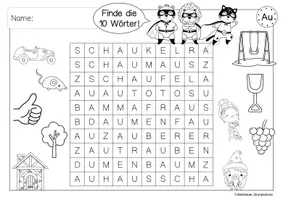 Vorschau - Arbeitsblätter - Buchstaben-Helden: Wörter-Suchsel - Seite 2
