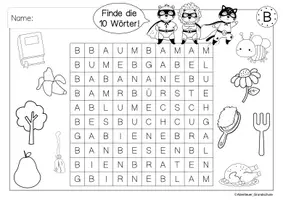 Vorschau - Arbeitsblätter - Buchstaben-Helden: Wörter-Suchsel - Seite 3
