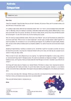 Vorschau - Arbeitsblätter - Comparison Australia Germany - Interkulturelle Kompetenzen (Vergleich der beiden Kulturen) - Seite 1