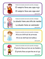 Vista previa - Juegos / Gamificación - Llaveros Halloween y Carnaval: Comprensión lectora - página 2