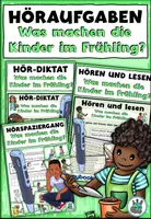 Vorschau - Arbeitsblätter - Höraufgaben für den Anybook Pro "Was machen die Kinder im Frühling?" DaZ / DaF / Deutsch - Deckblatt