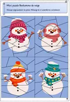 Aperçu - Feuilles d'exercices - Mini puzzle - Bonhomme de neige - Page 2
