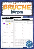 Vorschau - Arbeitsblätter - Brüche kürzen - Deckblatt
